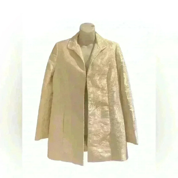 Kasper Women's Wide Lapel Velvet Jacquard Topper Size 6 - Picture 3 of 6